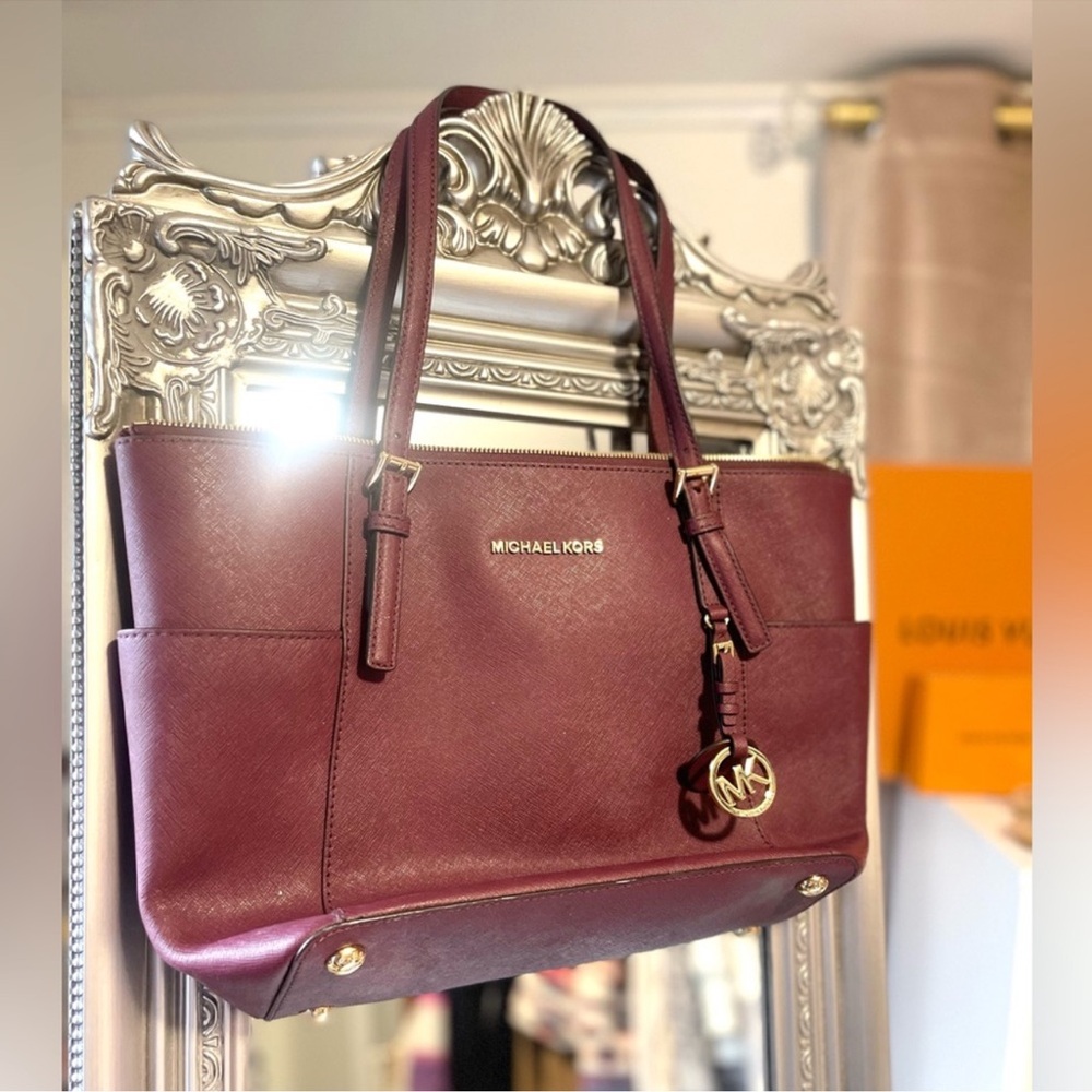 Michael Kors Wine Red Tote Bag